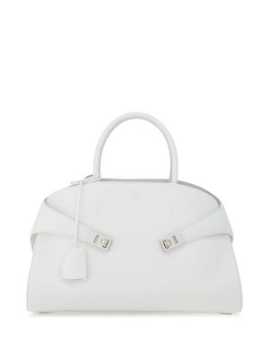 Ferragamo medium Hug leather tote bag - White