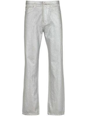 Ferragamo metallic-finish cotton trousers - White