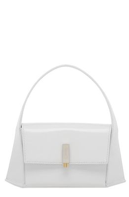 FERRAGAMO Mini Prism Leather Top Handle Bag in Optic White