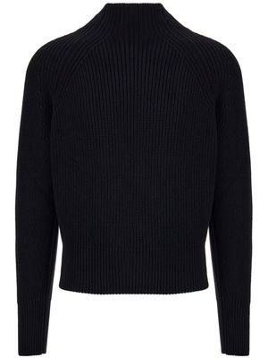 Ferragamo mock-neck cable-knit jumper - Black