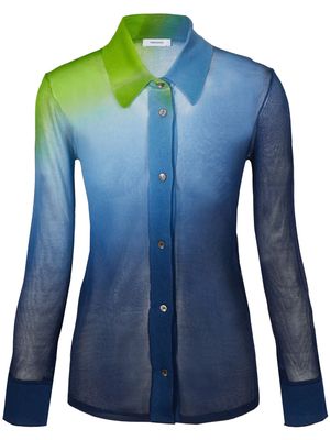 Ferragamo ombré-effect long-sleeve shirt - Blue
