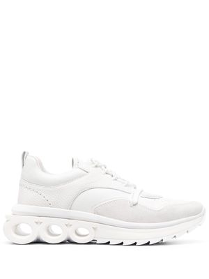 Ferragamo panelled 50mm leather sneakers - White