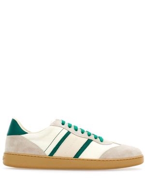 Ferragamo panelled lace-up sneakers - White