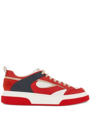 Ferragamo panelled low-top sneakers - Red