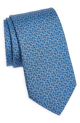 FERRAGAMO Paper Silk Tie in F. azzurro