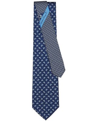 Ferragamo patterned silk tie - Blue