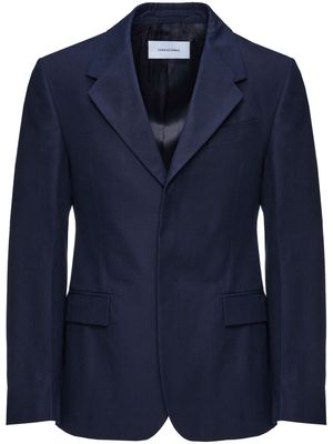 Ferragamo peak-lapels cotton single-breasted blazer - Blue