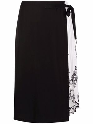 Ferragamo pleated silk skirt - Black