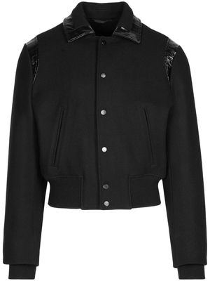 Ferragamo pointed-flat collar wool jacket - Black