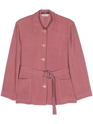 Ferragamo Pre-Owned 1980s belted buttoned jacket - Pink