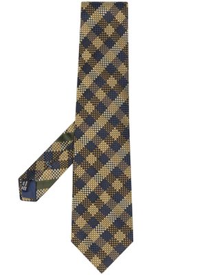 Ferragamo Pre-Owned 1990s check-print silk tie - Blue