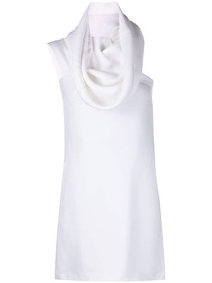 Ferragamo Pre-Owned one-shoulder hooded mini dress - White