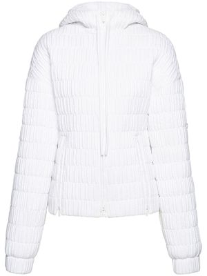 Ferragamo quilted hooded bomber jacket - White