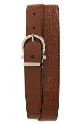 FERRAGAMO Reversible Leather Belt in Radica Nero