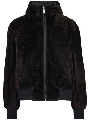 Ferragamo reversible sheep-skin hooded jacket - Brown