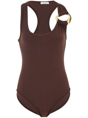 Ferragamo ring-embellished swimsuit - Brown