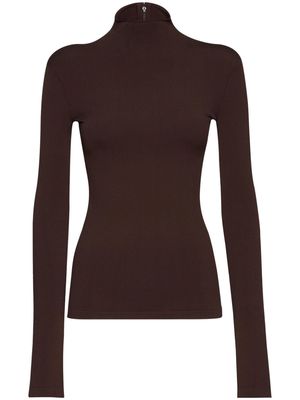 Ferragamo roll-neck cashmere-blend jumper - Brown