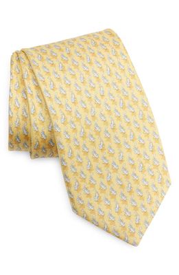 FERRAGAMO Sarpa Fish Print Silk Tie in F. giallo