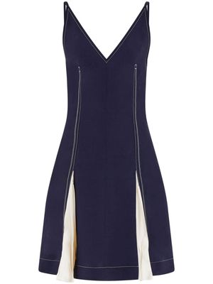 Ferragamo satin-inlay minidress - Blue