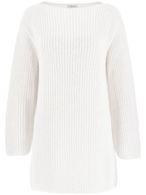 Ferragamo side-slit ribbed-knit jumper - White