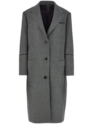 Ferragamo single-breasted check-pattern coat - Grey