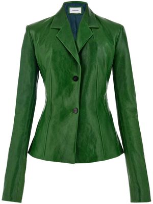 Ferragamo single-breasted leather blazer - Green