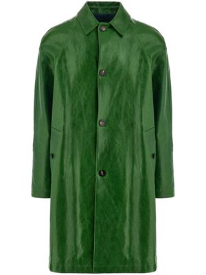 Ferragamo single-breasted leather coat - Green