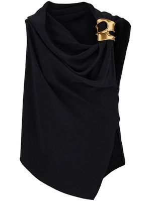 Ferragamo sleeveless asymmetric top - Black