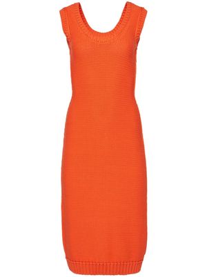 Ferragamo sleeveless knitted midi dress - Orange