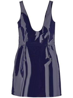 Ferragamo sleeveless patent leather minidress - Blue