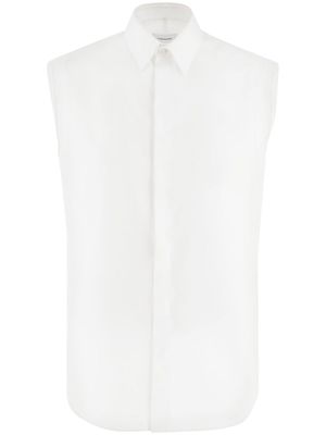 Ferragamo sleeveless tuxedo shirt - White