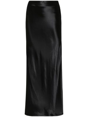 Ferragamo slit-detail maxi satin skirt - Black