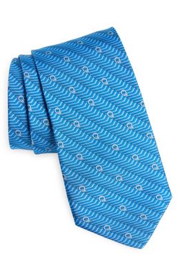 FERRAGAMO Sogno Silk Tie in F. azzurro