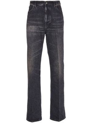 Ferragamo stonewashed denim straight-leg jeans - Black