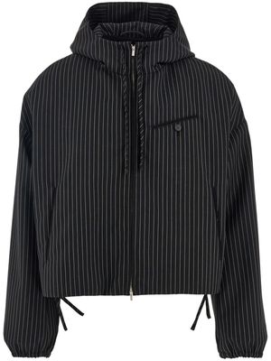 Ferragamo stripe-pattern hooded jacket - Black