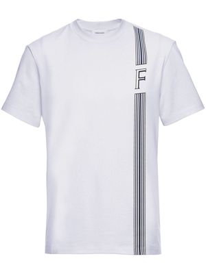Ferragamo stripe-print cotton T-shirt - White