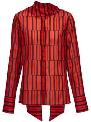 Ferragamo stripe-print long-sleeve shirt - Red