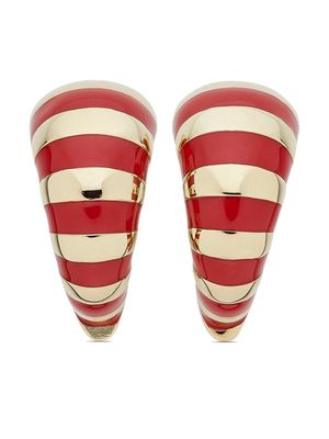 Ferragamo striped chunky hoop earrings - Gold