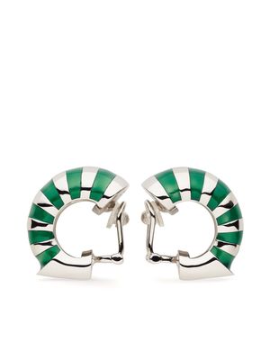 Ferragamo striped chunky hoop earrings - Silver