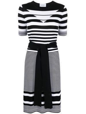 Ferragamo striped knitted dress - Black