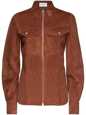 Ferragamo suede zipped shirt jacket - Brown
