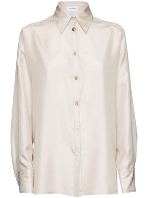 Ferragamo technical satin shirt - White