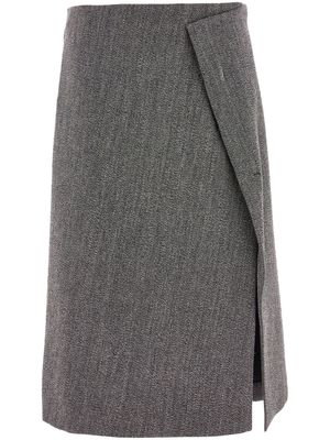 Ferragamo tweed wrap midi skirt - Grey