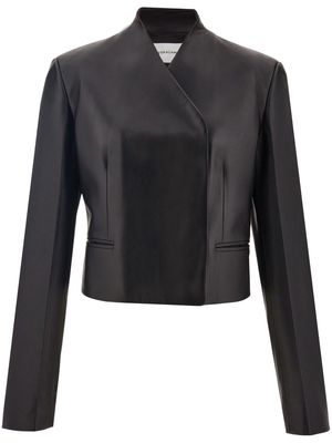 Ferragamo V-neck leather jacket - Black