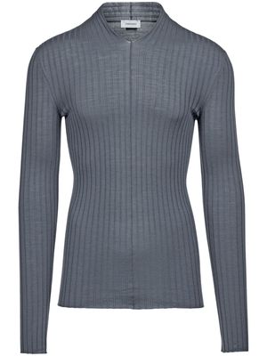 Ferragamo V-neck ribbed-knit jumper - Grey