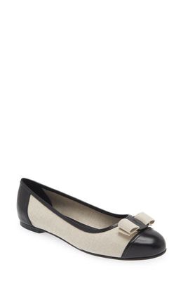 FERRAGAMO Varina Sun Flat in Nero at Nordstrom, Size 7