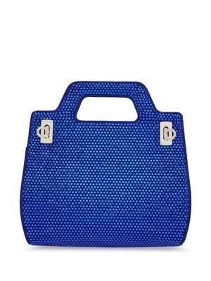 Ferragamo Wanda crystal-embellished mini bag - Blue