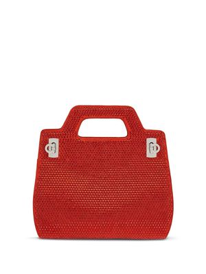 Ferragamo Wanda crystal-embellished mini bag - Red