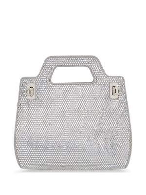Ferragamo Wanda crystal-embellished mini bag - White