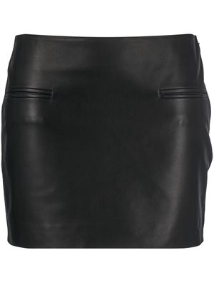 Ferragamo welt pockets leather miniskirt - Black